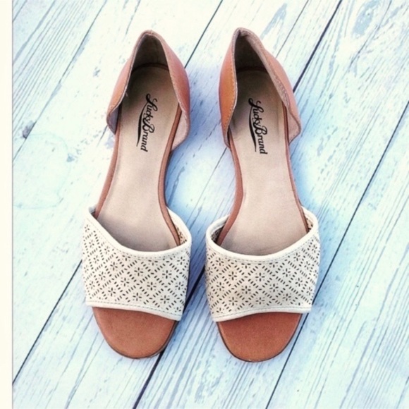 Lucky Brand Shoes - Lucky Brand D'Orsay Cantara Sandal in Tan & White